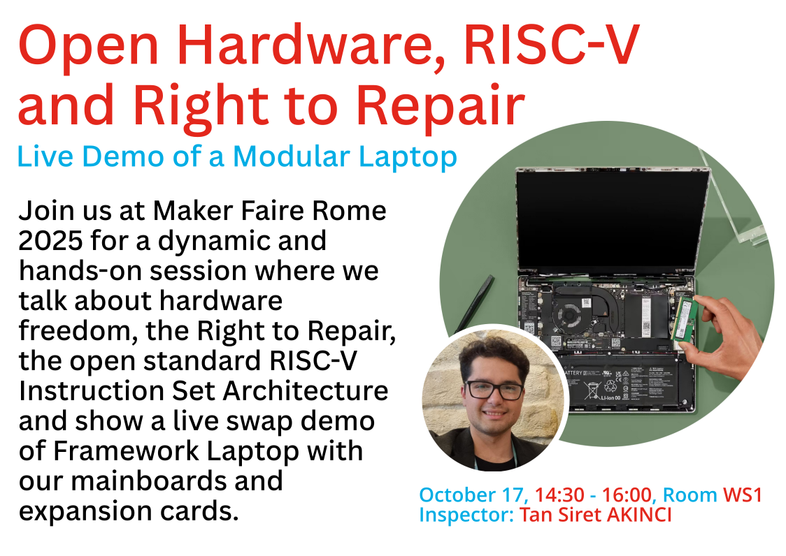 Open Hardware, RISC-V and Right to Repair - Live Demo of Swapping Motherboards and Customizing Expansion Cards on a Modular Laptop